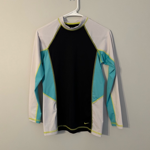 Nike Other - Nike Men's Black, White, and Aqua Rash Guard (A2-4)